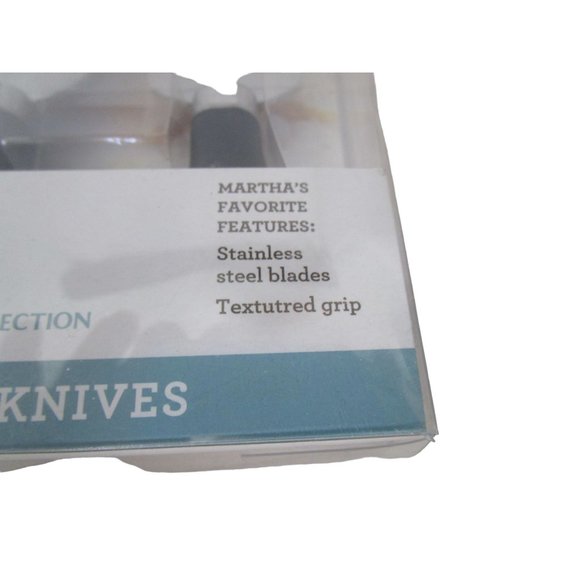Martha Stewart Collection Set of Four Cheese Knives Stainless Textured Grip NIP - Picture 2 of 7